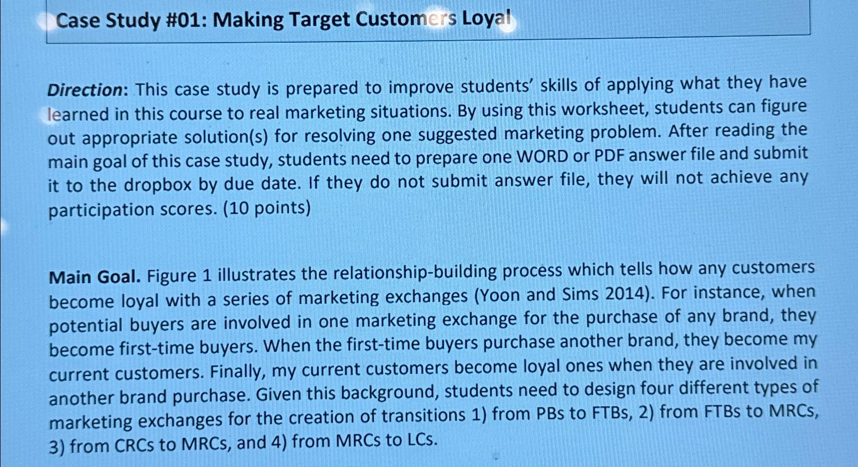  Case Study #01: Making Target Customer's Loyal Direction: This case study