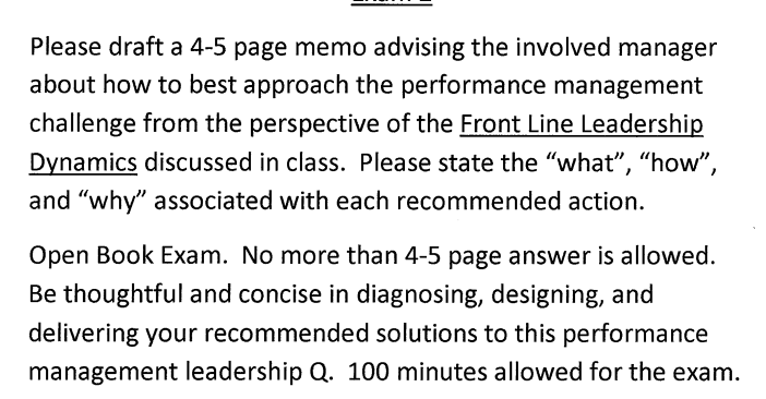 Please draft a 4-5 page memo advising the involved manager about