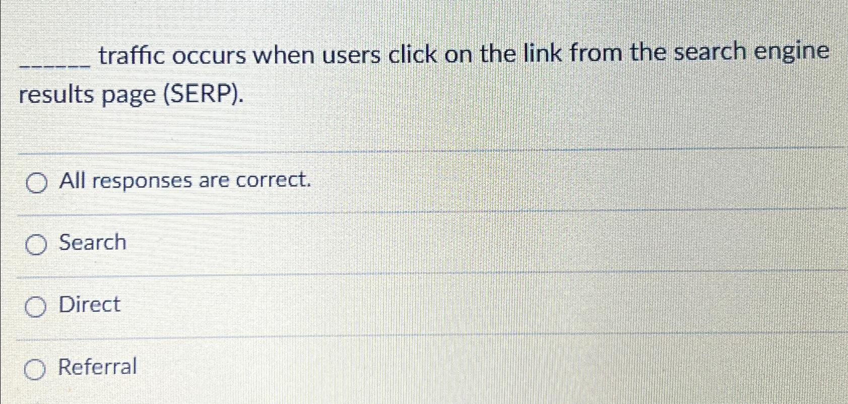  traffic occurs when users click on the link from the search