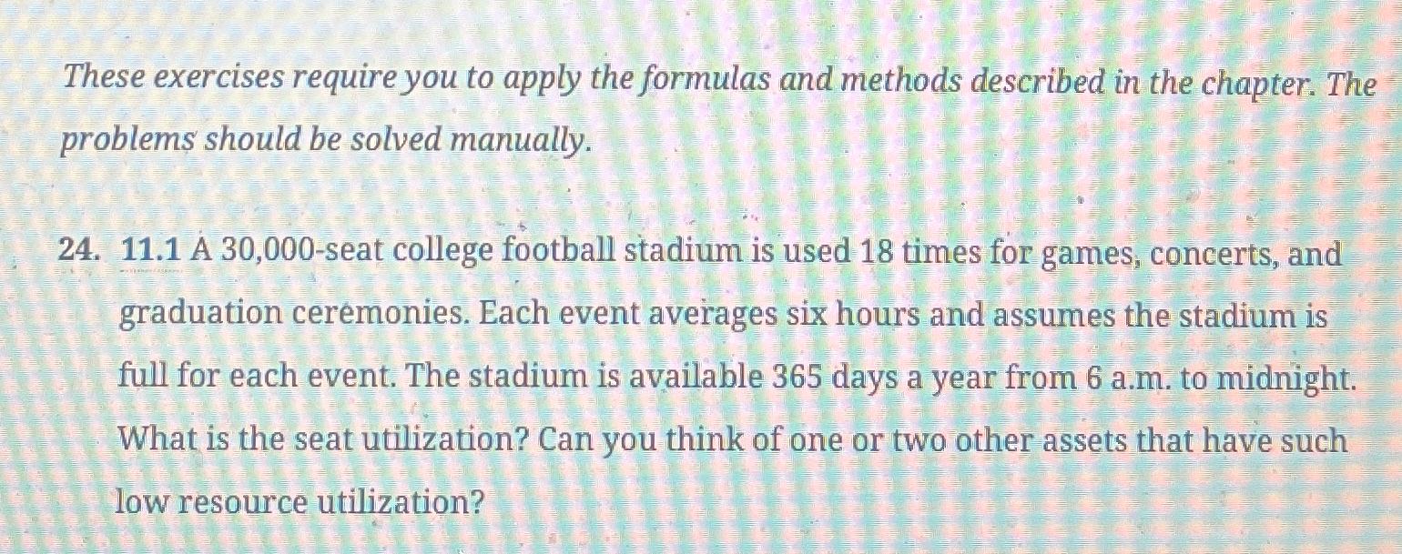  These exercises require you to apply the formulas and methods described