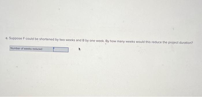Determine the critical path. A-E-F-D A-B-C-D A-E-G-C-D b. How many weeks will