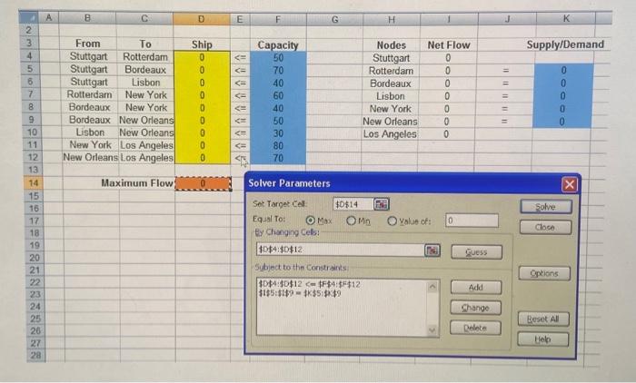 pic problems Similarly: For Node Rotterdam, Net Flow is calculated by =SUMIF(B4:B12,H5,D4:D12)-SUMIF(C4:C12,H5,D4:D12).