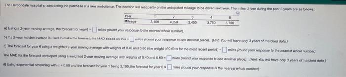  \begin{tabular}{lccccc} \hline Year & 1 & 2 & 3 & 4