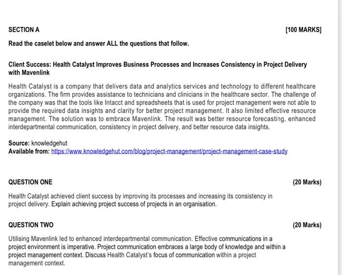  SECTION A Read the caselet below and answer ALL the questions