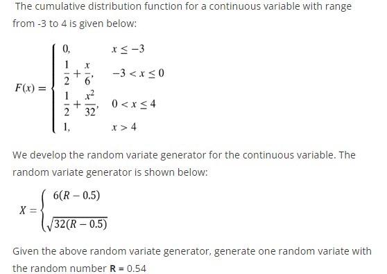  The cumulative distribution function for a continuous variable with range from