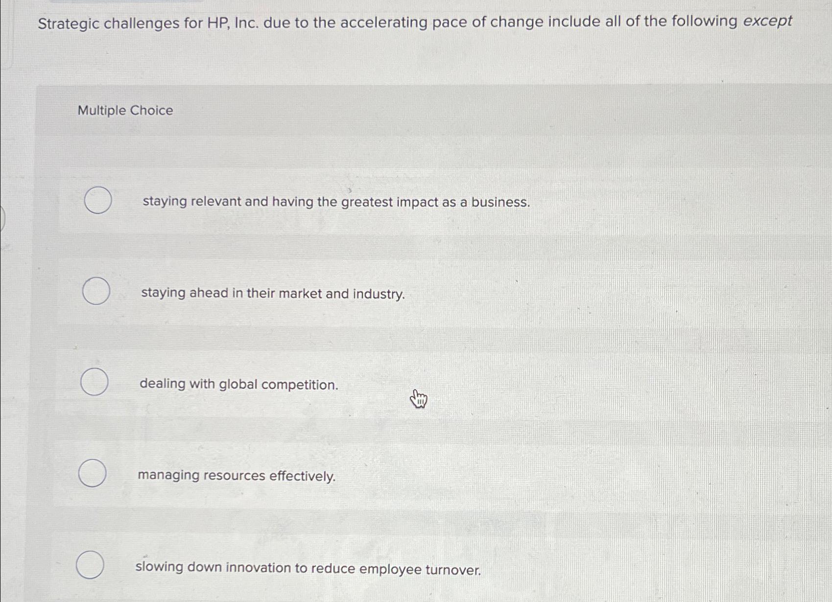  Strategic challenges for HP, Inc. due to the accelerating pace of