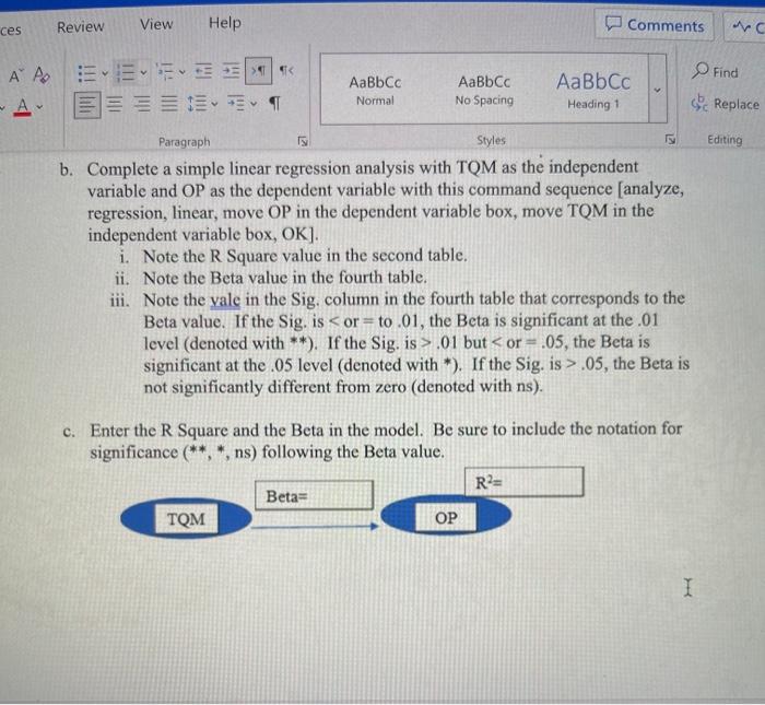 help solve questions 4c and 5 b. Complete a simple linear regression