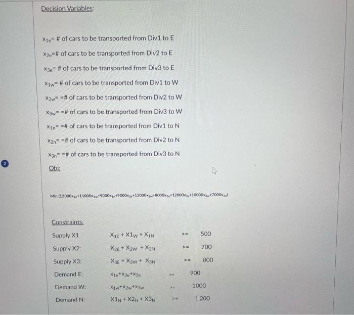 similar information from this week's Supply Chain Management Problem, add data for