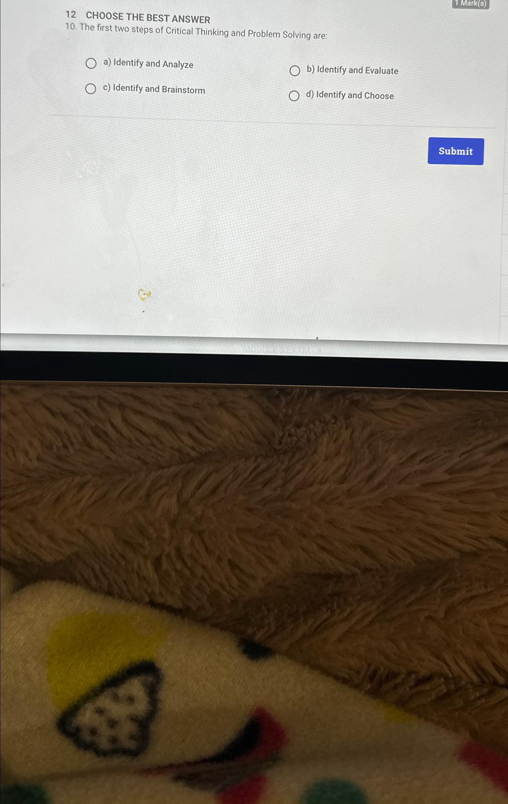  12 CHOOSE THE BEST ANSWER 1 Mark(s) 10. The first two