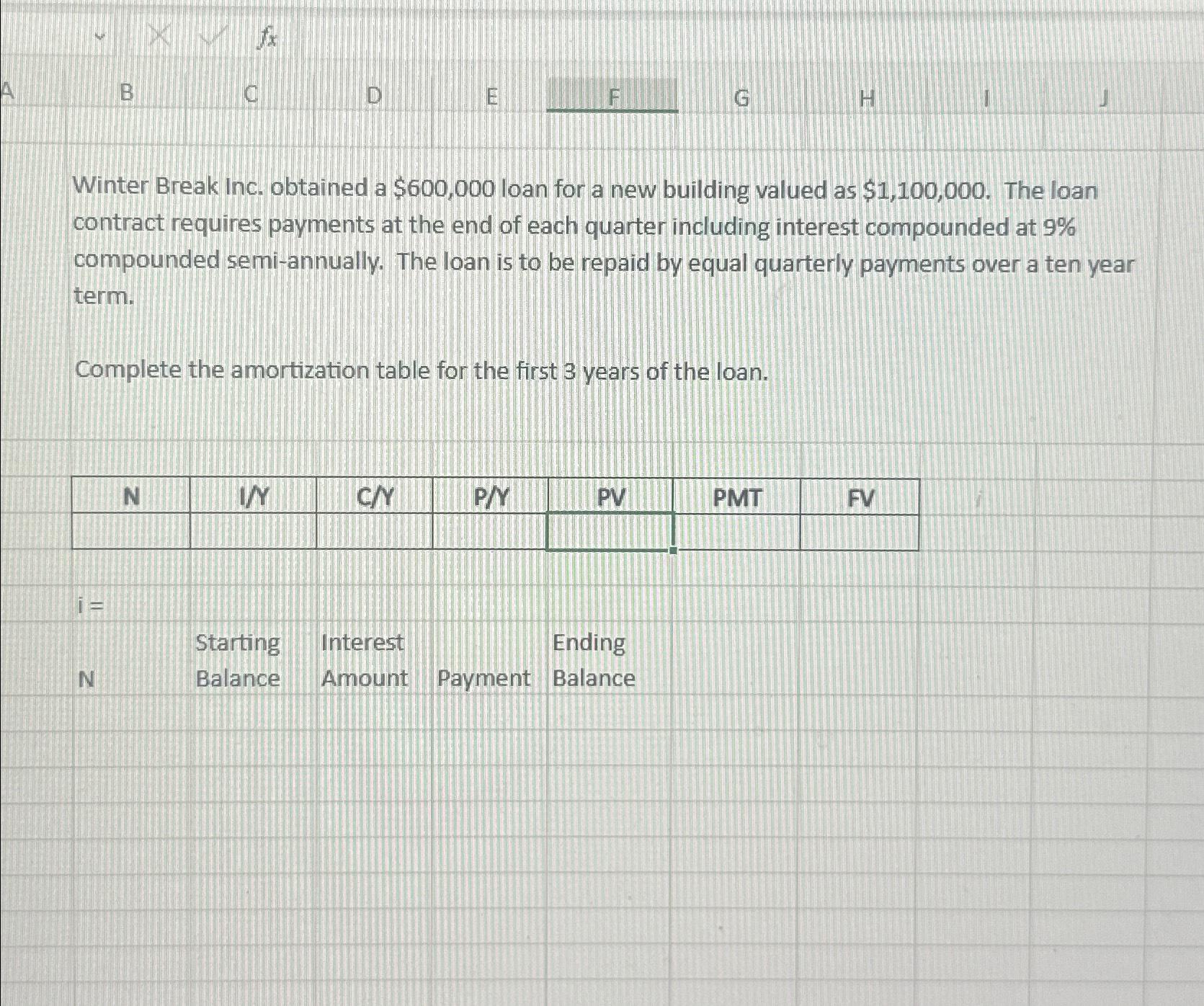  Winter Break Inc. obtained a $600,000 loan for a new building