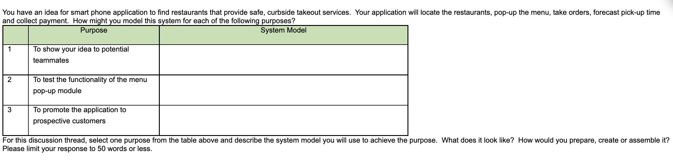  and collect payment. How might you model this system for each