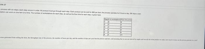  We have a process with six steps; each step occurs in