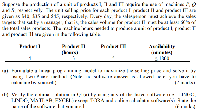 Need A step by step calculation. Thank you. Suppose the production