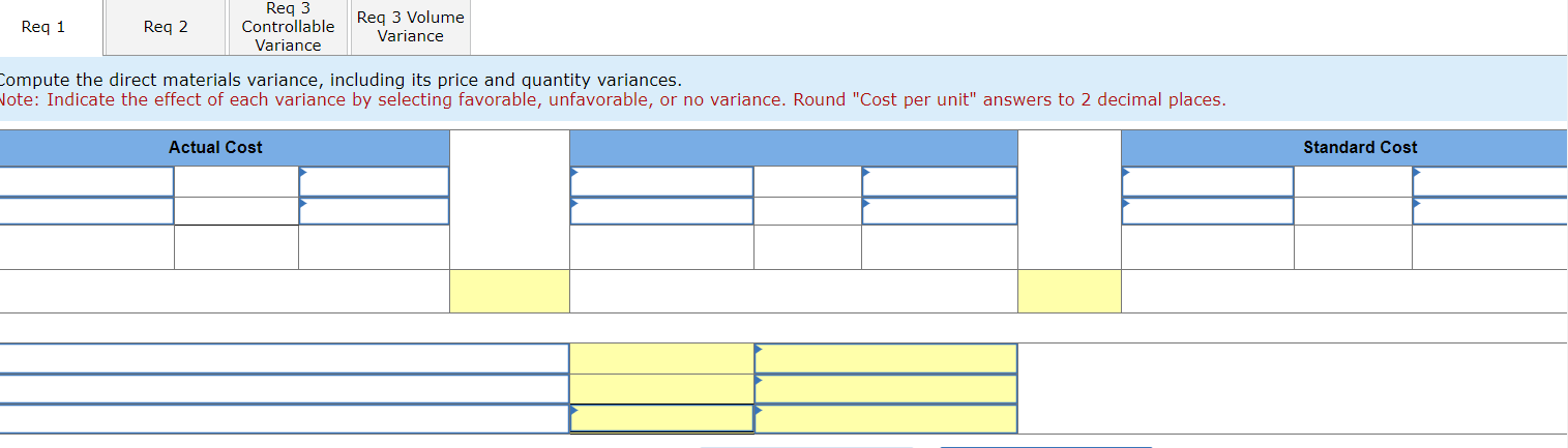variance by selecting favorable, Compute the overhead volume variances. Note: Indicate the