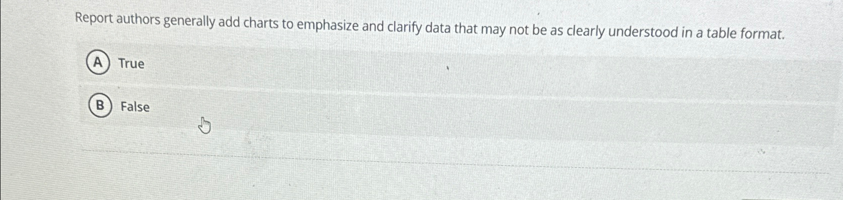  Report authors generally add charts to emphasize and clarify data that