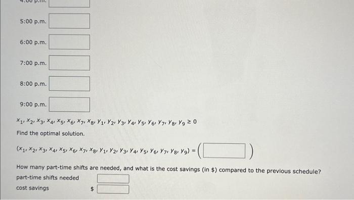 2:00 p.m. \\ 3:00 p.m. \\ 4:00 p.m. \\ \hline 8:m. \\