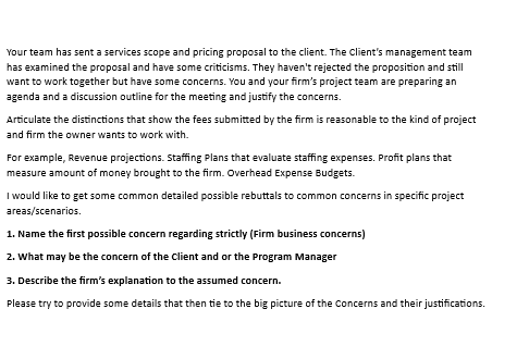  Your team has sent a services scope and pricing proposal to