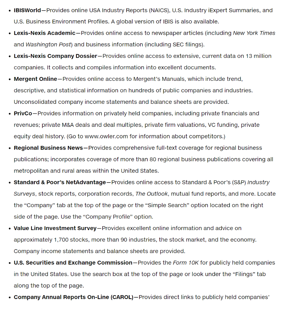 This exercise is designed to give you practice in evaluating the competitive