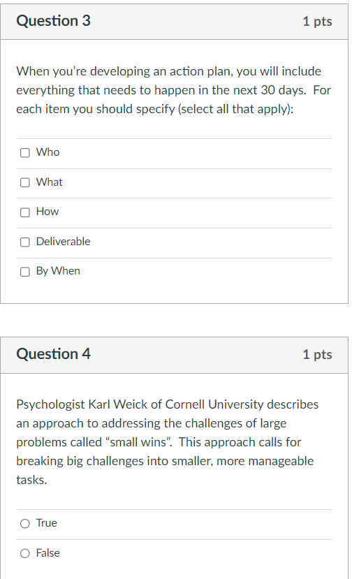 When you're developing an action plan, you will include everything that