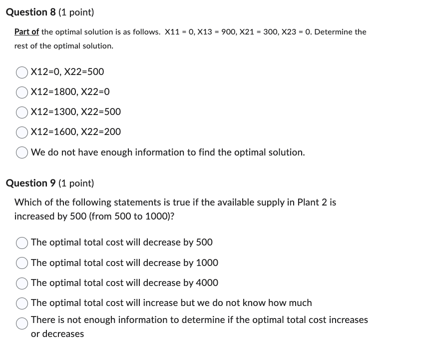 a transportation problem is given below. In this model, Xij is defined