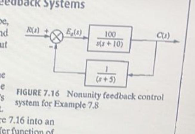  FIGURE 7.16 Nonunity feedback control system for Example 7.8 7.16 into