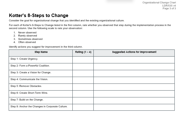 To prepare for the Week 6 Assessment, you will complete an organizational