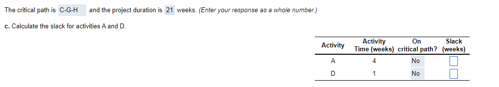 \\ C & 6 & - \\ D & 1 & A,