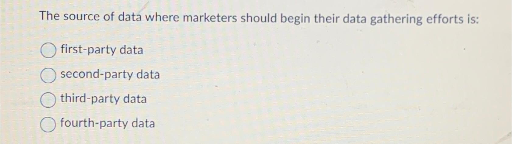  The source of data where marketers should begin their data gathering