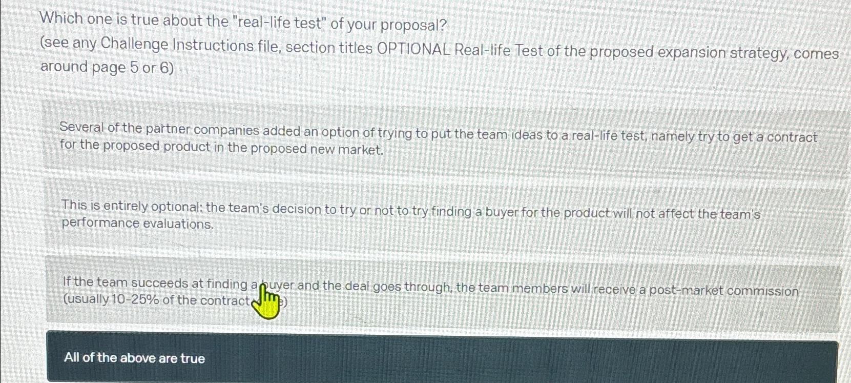 Which one is true about the "real-life test" of your proposal?