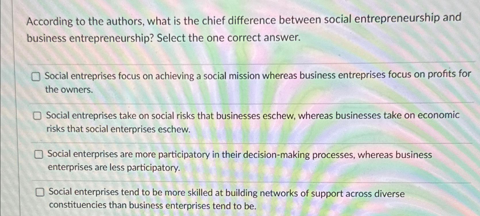  According to the authors, what is the chief difference between social