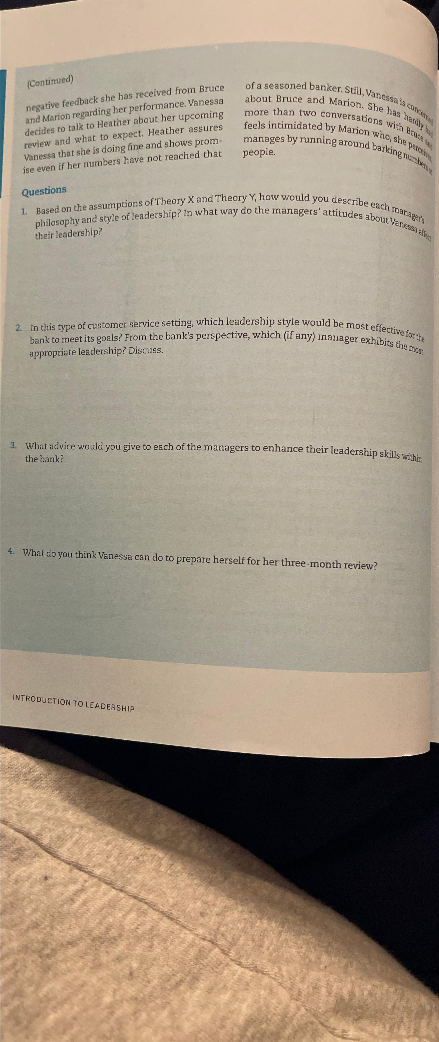  (Continued) negative feedback she has received from Bruce and Marion regarding