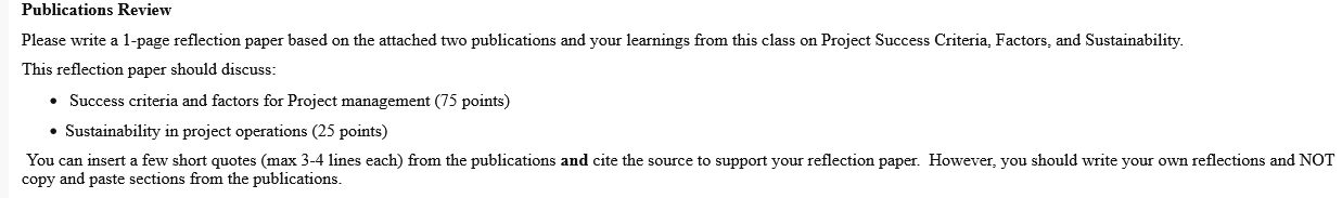 Can someone help my write this please? Using these two articles file:///C:/Users/jthomas/Downloads/sustainable_proj_mgmt.pdf