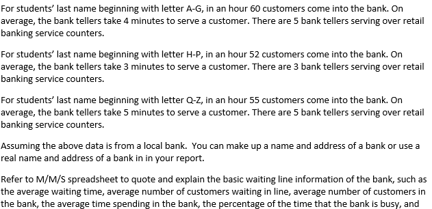 so on Use template below: For students' last name beginning with letter