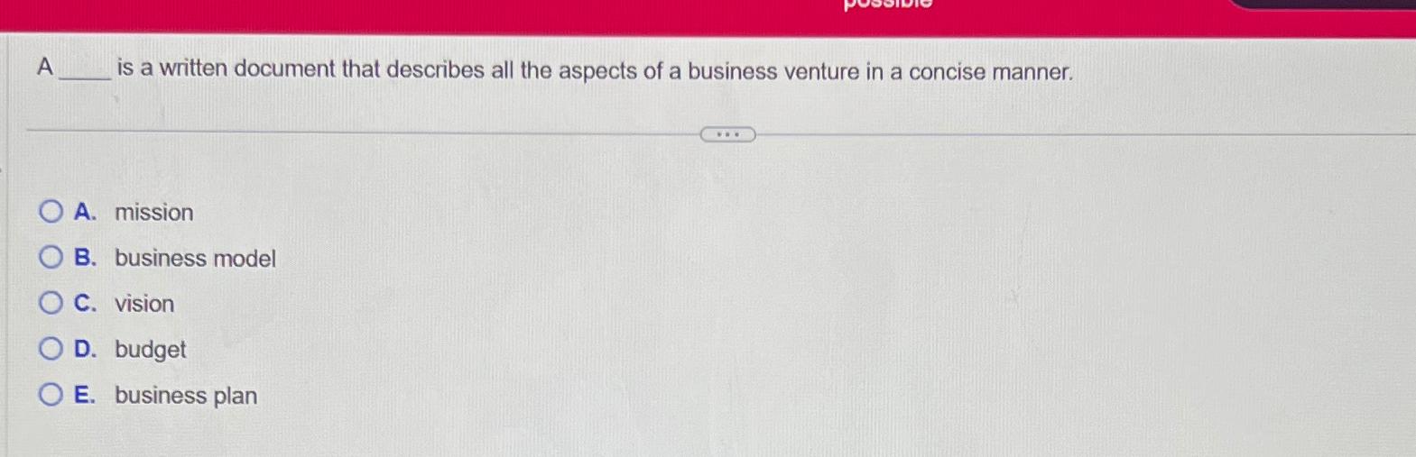  A is a written document that describes all the aspects of