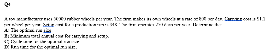  Please solve parts A, B, C, & D for this question