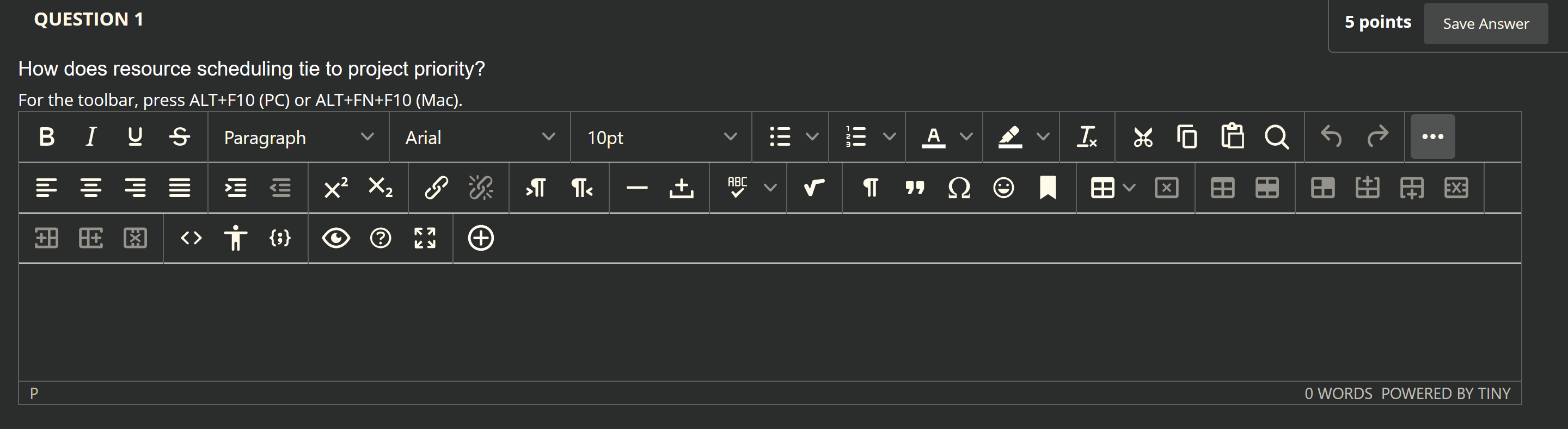  How does resource scheduling tie to project priority? For the toolbar,