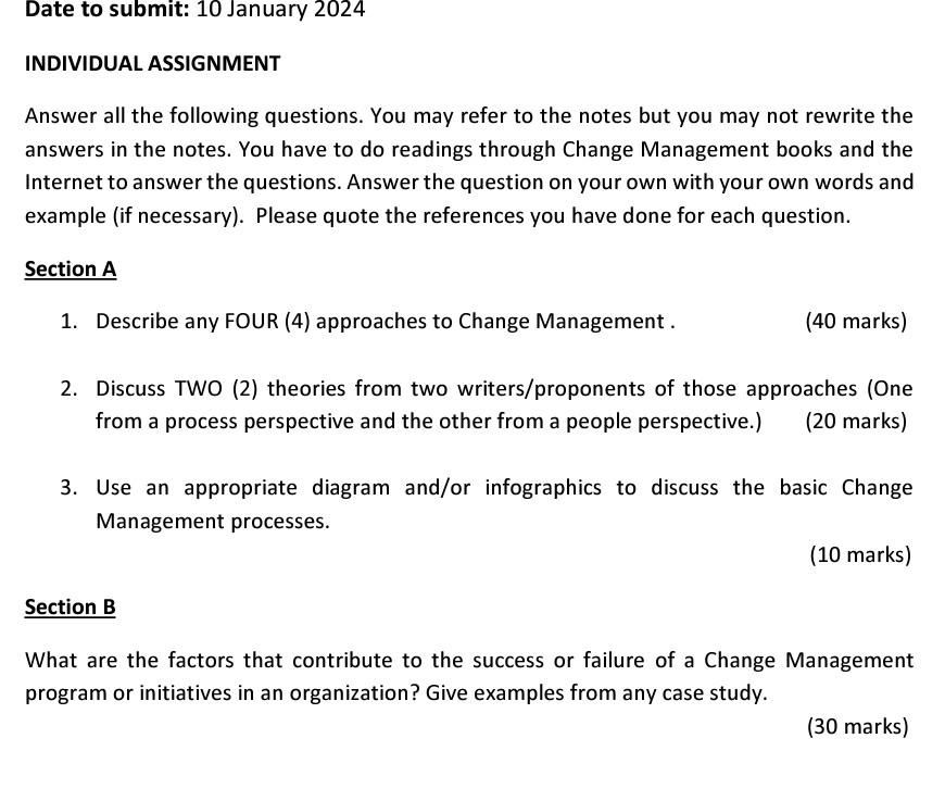  need give examples INDIVIDUAL ASSIGNMENT Answer all the following questions. You