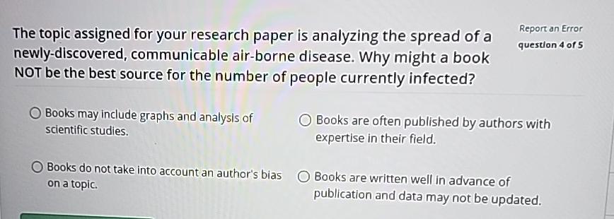  The topic assigned for your research paper is analyzing the spread