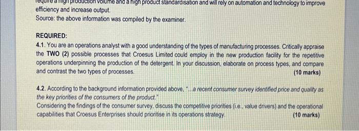  efficiency and increase output. Source: the above information was compiled by
