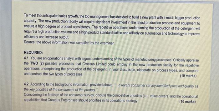 understanding of the types of manufacturing processes. Cnitically appraise the TWO (2)