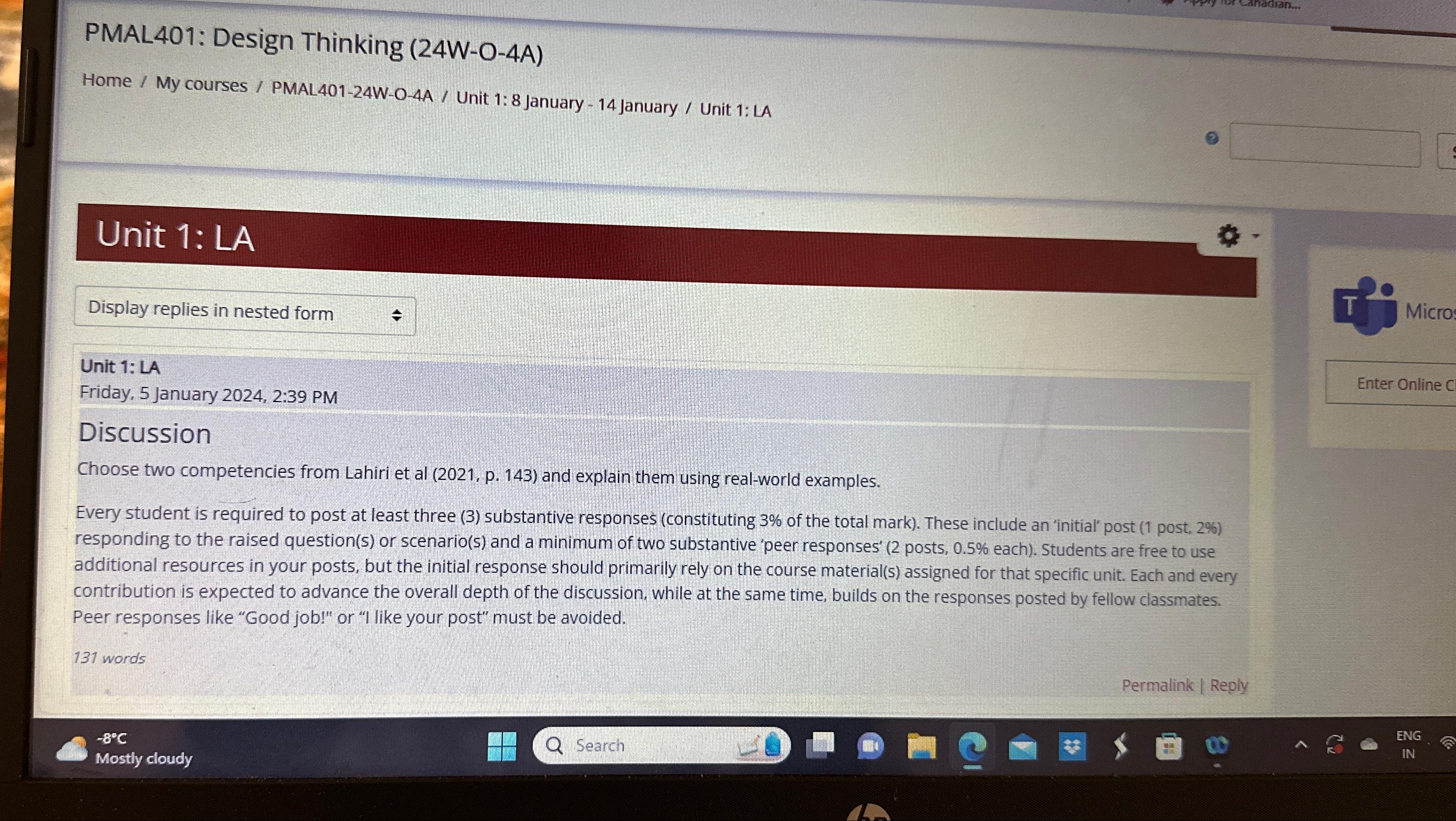  PMAL401: Design Thinking (24W-O-4A) Home / My courses / PMAL401-24W-O-4A /