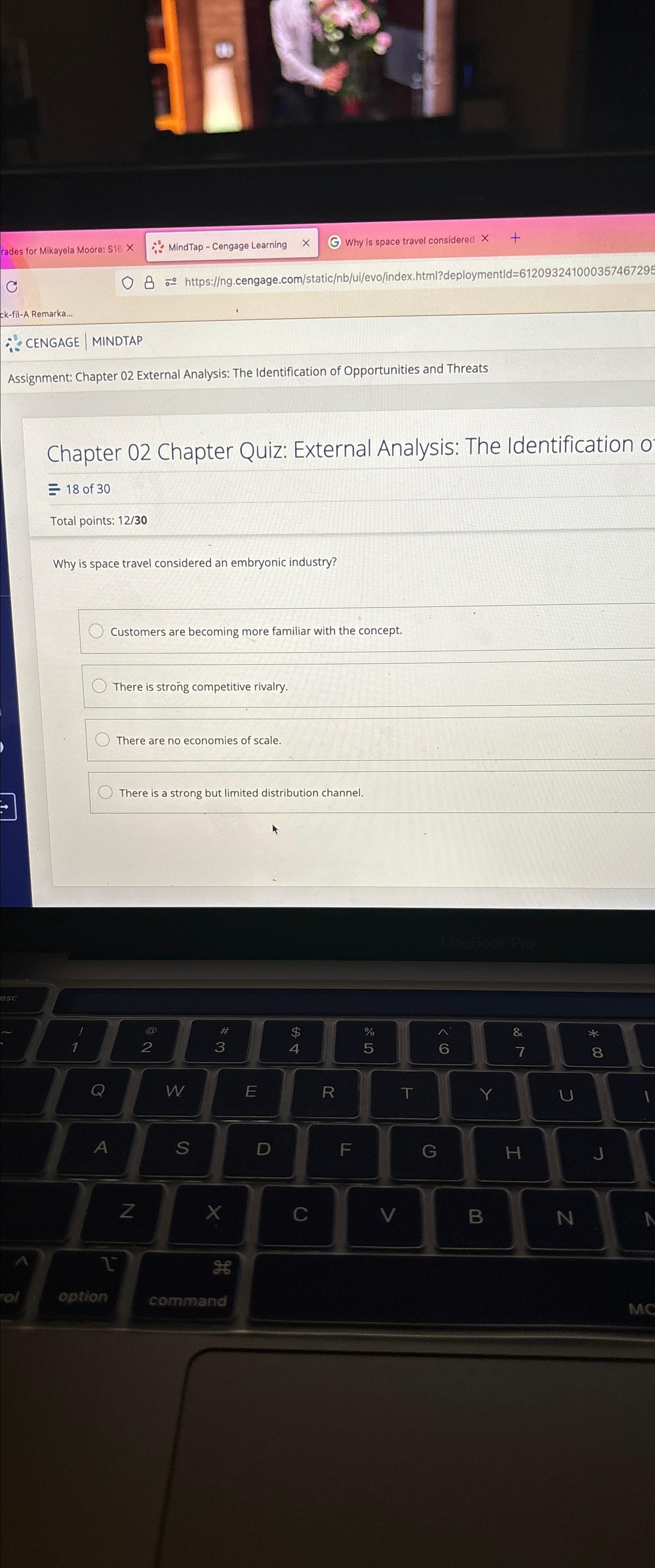  Chapter 02 Chapter Quiz: External Analysis: The Identification o 18 of