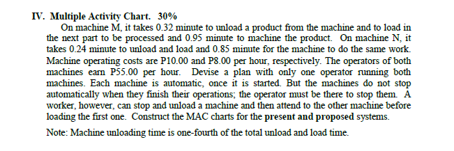 Multiple Activity CHART : WORK STUDY and Measurement Follow Example Template: IV.
