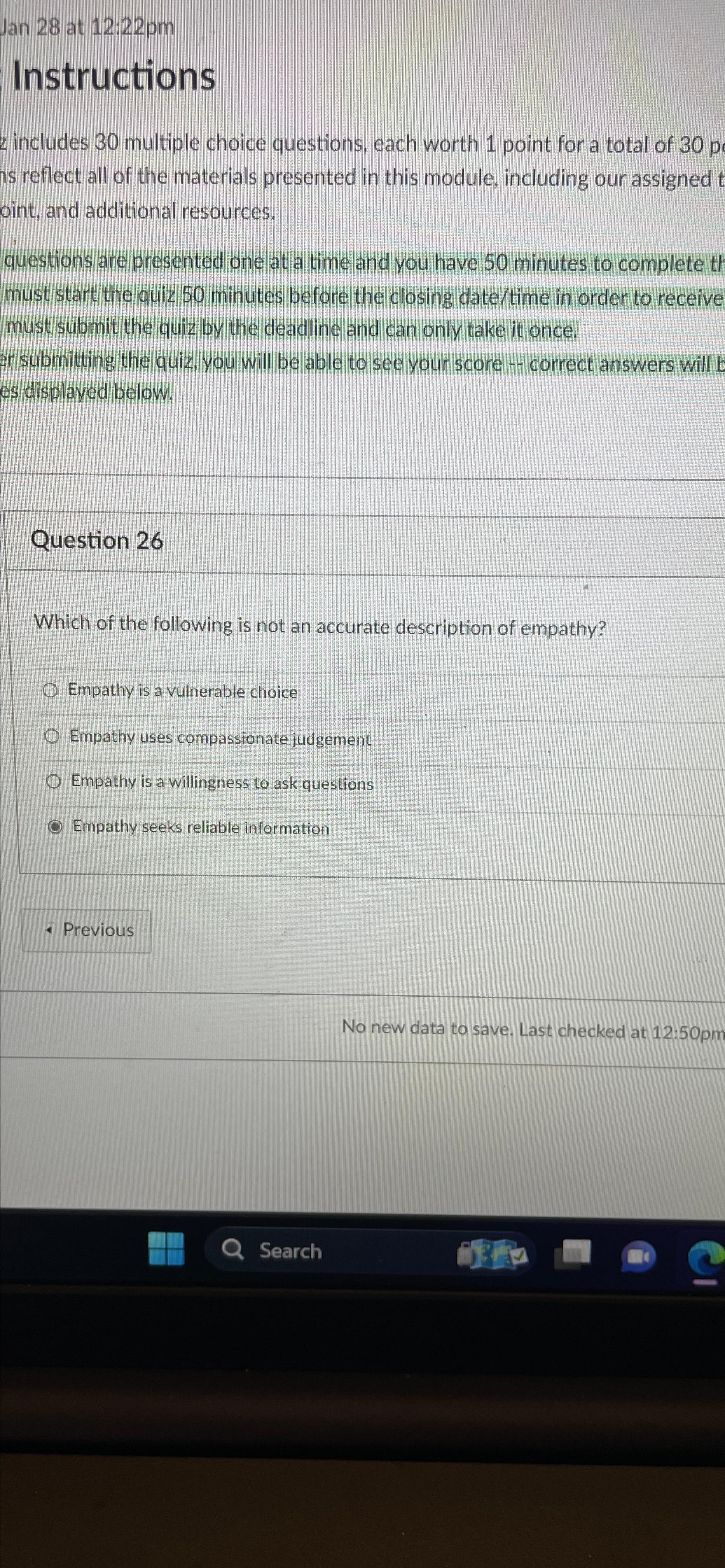  Jan 28 at 12:22pm Instructions z includes 30 multiple choice questions,
