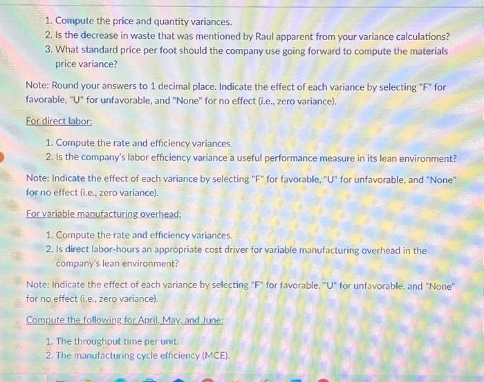 more familiar with lean production methods, the following trends (per unit) have