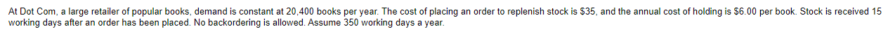  working days after an order has been placed. No backordering is
