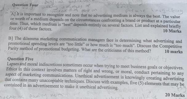  A] It is important to recognize and note that no advertising