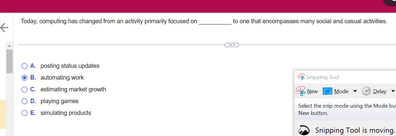  Today, computing has changed from an activity primarily focused on to
