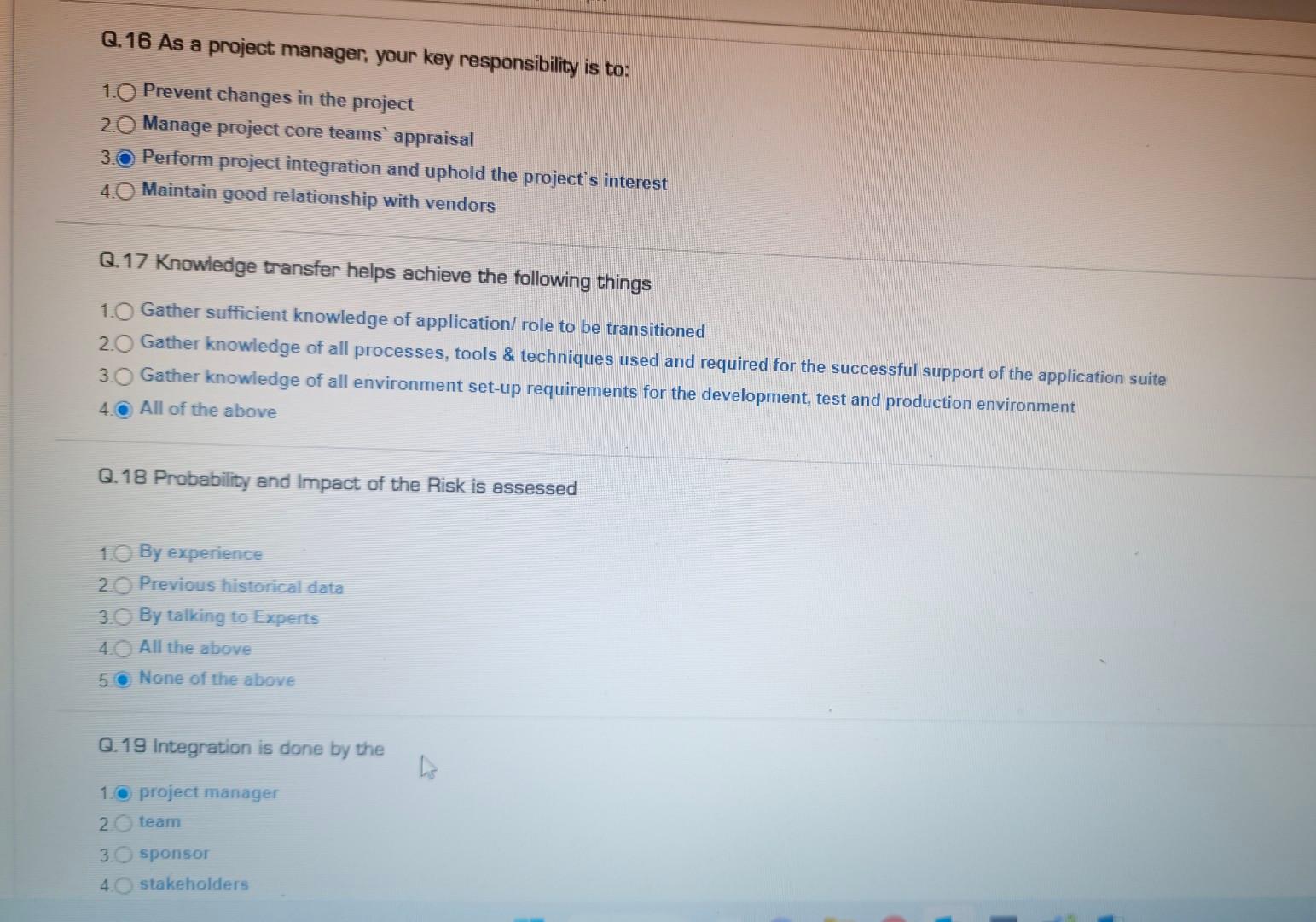  please find the attached question Q.16 As a project manager, your