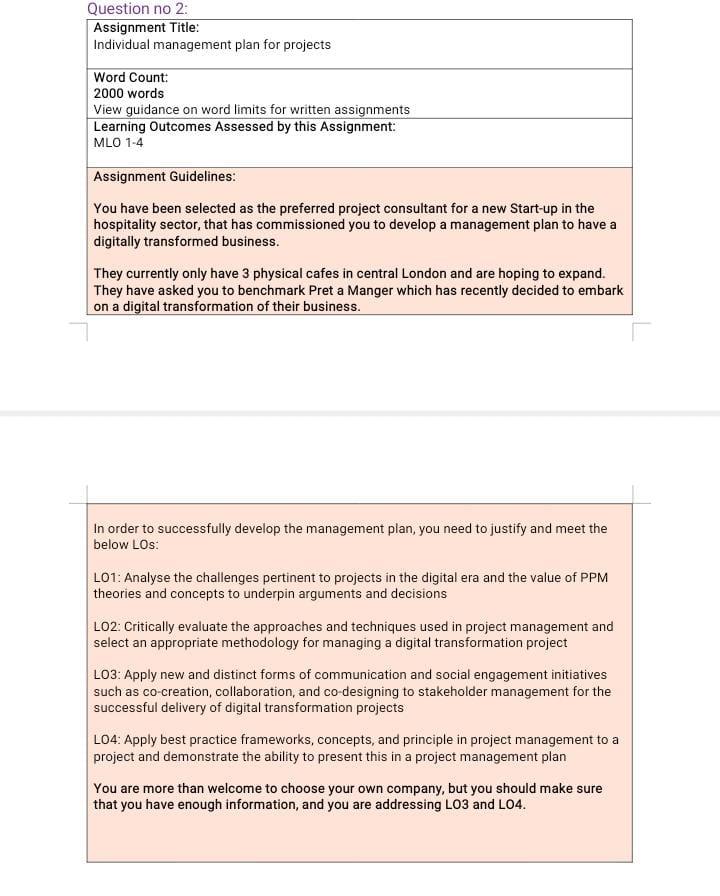  In order to successfully develop the management plan, you need to